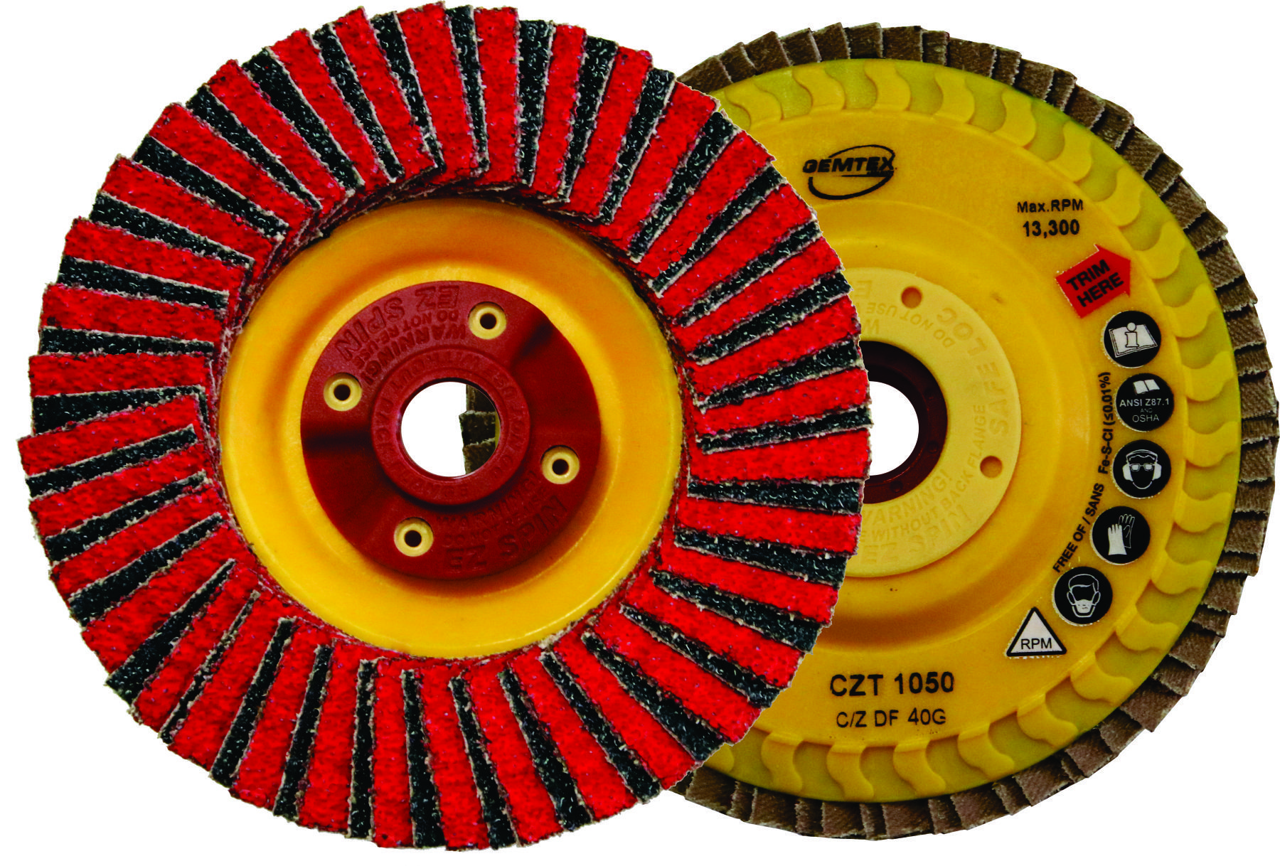 Gemtex CZT 1050 Trimmable Ceramic/Zirconia Flap Disc Contractor